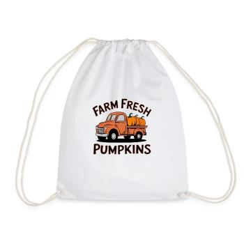 Farm Fresh Pumpkins - Kürbis Herbst Auto Vintage - Turnbeutel - Weiß - Vorne
