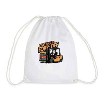 Get paid for forking - Drawstring Bag - white - Front