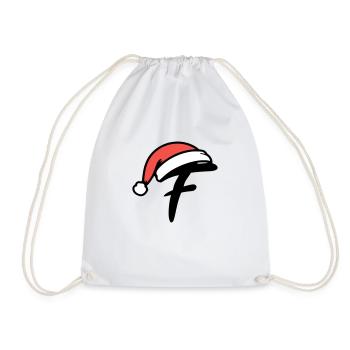 Letter F Christmassy - Drawstring Bag - white - Front