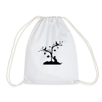 Chat - Sac de sport léger - blanc - Devant