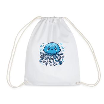 Mignonne méduse bleue - Sac de sport léger - blanc - Devant