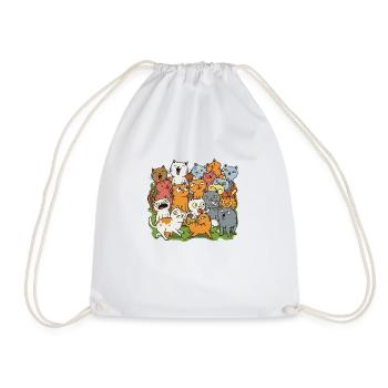 Beaucoup de chats heureux - Sac de sport léger - blanc - Devant