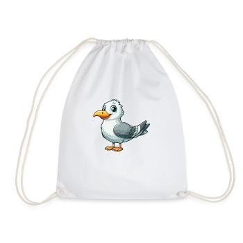 Möwe - Turnbeutel - Weiß - Vorne