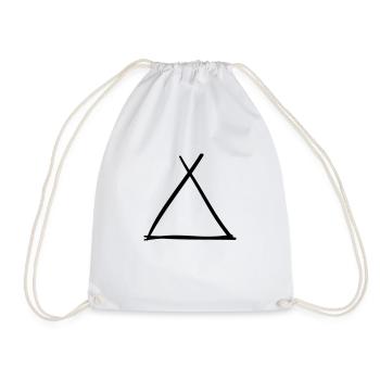 Triangle Symbol Drawing - Drawstring Bag - white - Front