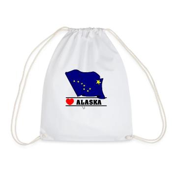 Flagge Alaska Herz ALASKA - Turnbeutel - Weiß - Vorne