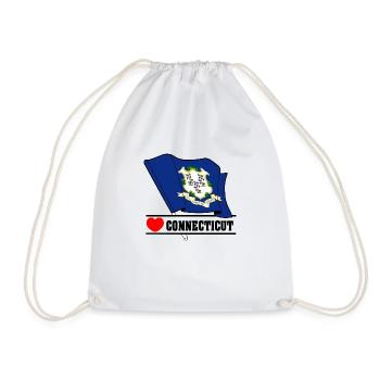 Flag Connecticut heart CONNECTICUT - Drawstring Bag - white - Front