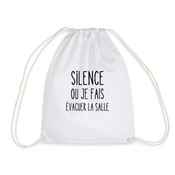 silence ou je fais évacuer la salle - Sac de sport léger - blanc - Devant