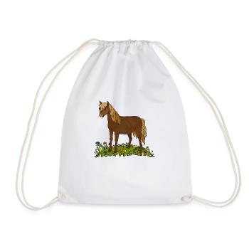 Horse - Drawstring Bag - white - Front