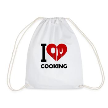 i love cooking 02 - Drawstring Bag - white - Front