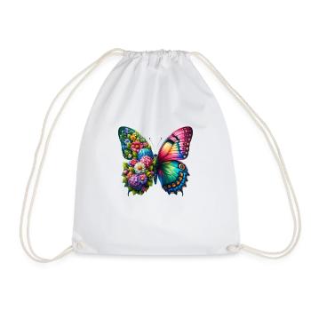 Bunter Schmetterling, von der Natur inspirierte Sommerstimmungen - Turnbeutel - Weiß - Vorne