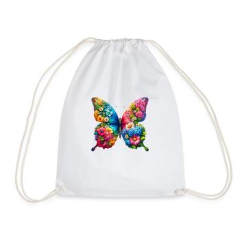 Bunter Schmetterling, von der Natur inspirierte Sommerstimmungen - Turnbeutel - Weiß - Vorne