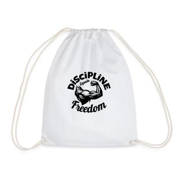Discipline Equals Freedom - Fitness Motivation - Turnbeutel - Weiß - Vorne