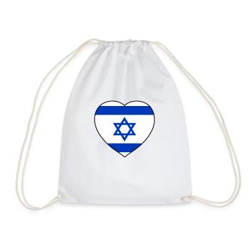 Heart of Israel - Drawstring Bag - white - Front