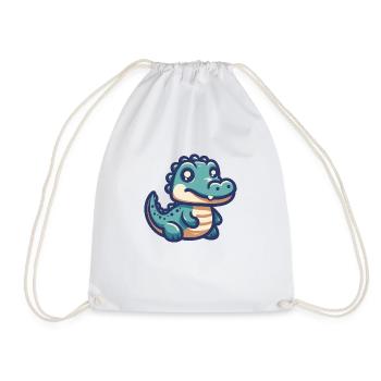 Lächelnder Alligator - Turnbeutel - Weiß - Vorne