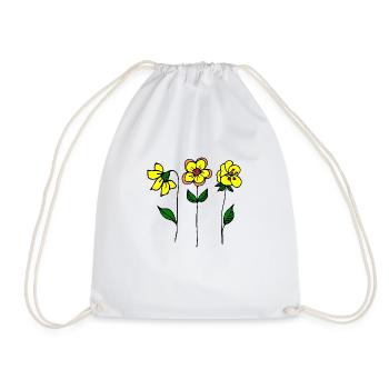 Blumen - Turnbeutel - Weiß - Vorne