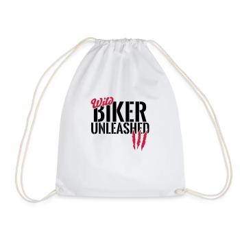 Wild biker unleashed - Drawstring Bag - white - Front
