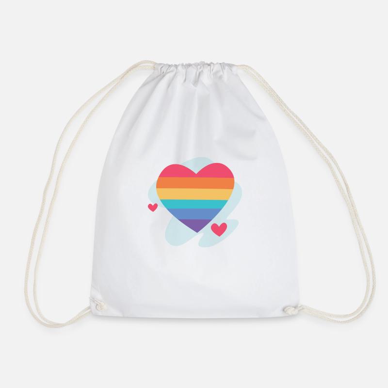 RAINBOW - Drawstring Bag - white