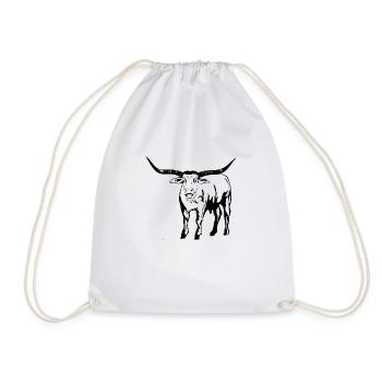 Texas Longhorn Buffalo - Turnbeutel - Weiß - Vorne
