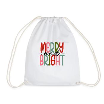 Merry and Bright Christmas - Turnbeutel - Weiß - Vorne