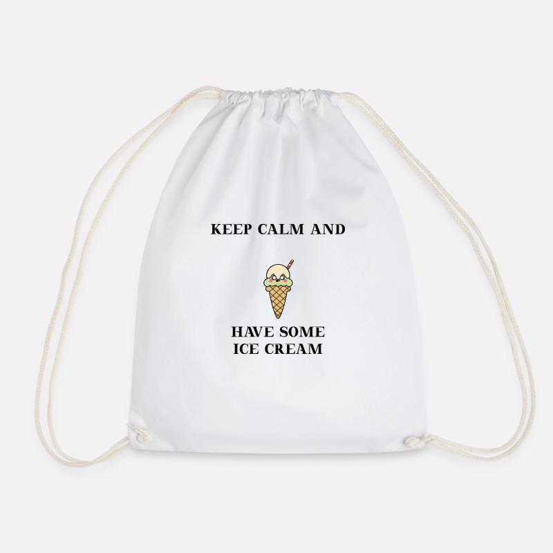 Eis Keep calm and have some Ice Cream Geschenkidee - Turnbeutel - Weiß