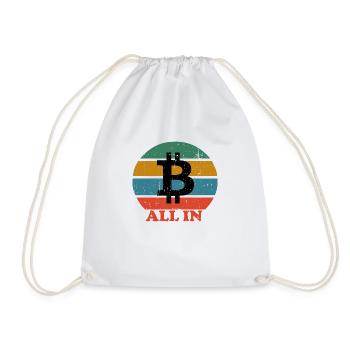BTC Bitcoin Retro ALL IN - Drawstring Bag - white - Front