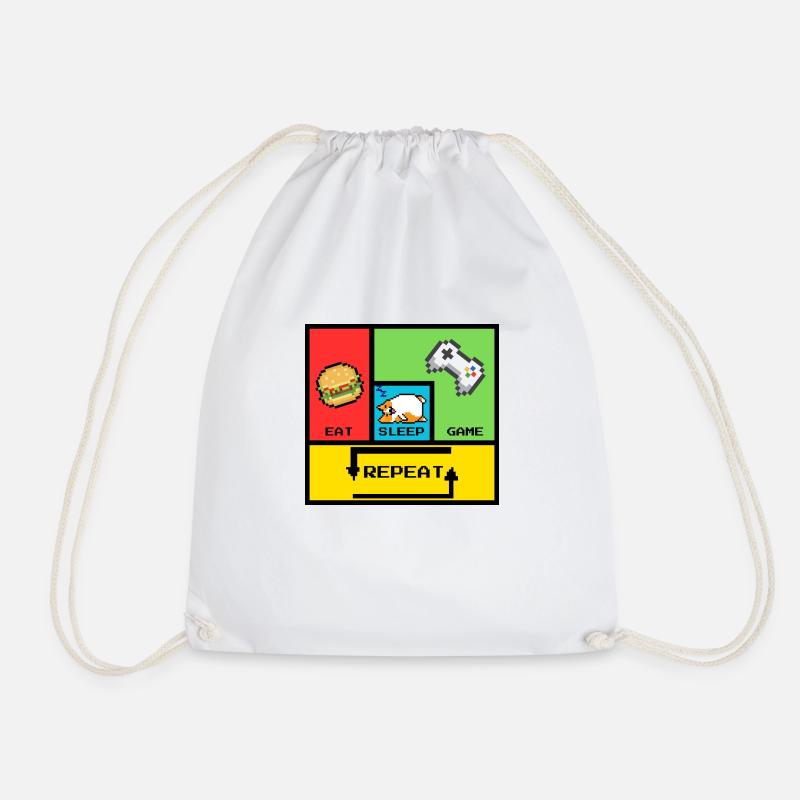 Eat, Sleep, Game, Repeat - Turnbeutel - Weiß