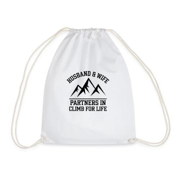 Climbing and summits for partners - Drawstring Bag - white - Front