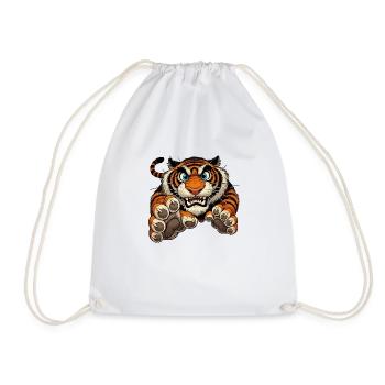Tiger-Angriffe - Turnbeutel - Weiß - Vorne