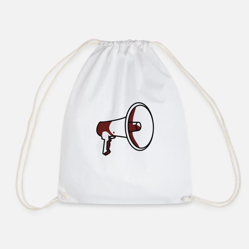 Speaker / Megafone for own message - Drawstring Bag - white