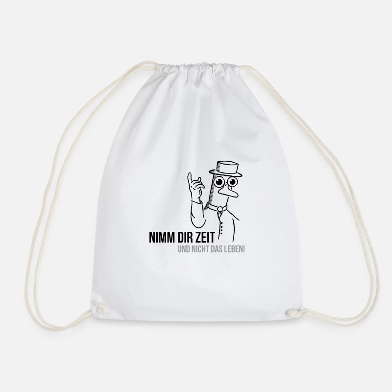Teaching Duck - Wise Duck (black) - Drawstring Bag - white