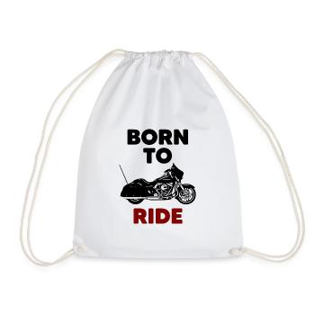 Rocker Oldschool Chopper Bobber Biker Gift - Drawstring Bag - white - Front