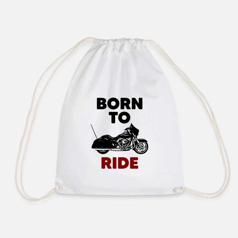 Rocker Oldschool Chopper Bobber Biker Gift - Drawstring Bag - white