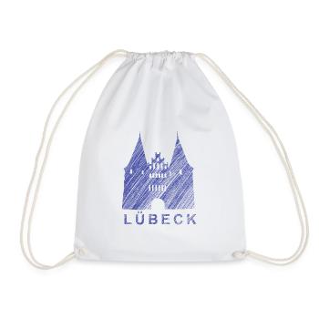 Lübeck Holsten Gate – Artistic Sketch Style - Drawstring Bag - white - Front