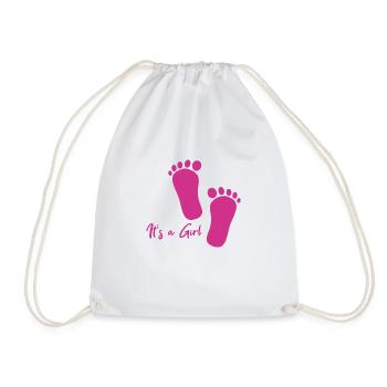C’est une fille - Sac de sport léger - blanc - Devant