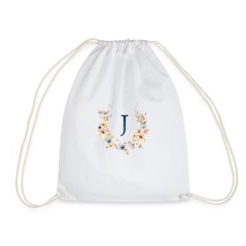 J Monogramme, Floral, Boho - Sac de sport léger - blanc - Devant