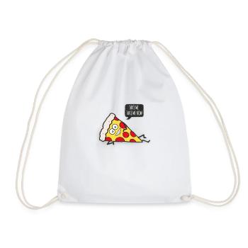 Funny Cartoon Pizza - Statement / Funny / Quote - Turnbeutel - Weiß - Vorne