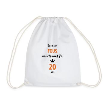 Je m'en fous maintenant j'ai 20 ans, cadeau 20 ans - Sac de sport léger - blanc - Devant