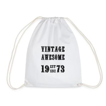 Vintage Awesome EST SINCE 1973 Birthday - Turnbeutel - Weiß - Vorne