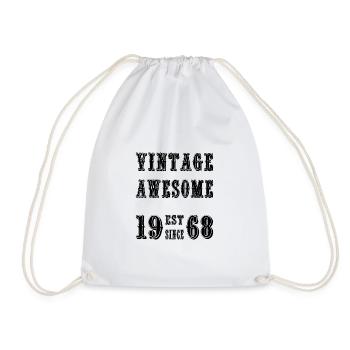 Vintage Awesome EST SINCE 1968 Birthday - Turnbeutel - Weiß - Vorne