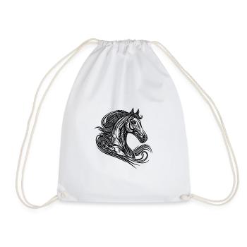 Portrait d’étalon avec une crinière élégante dans le vent - Sac de sport léger - blanc - Devant