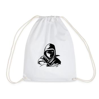 Kraftsport Freizeit Style Ninja Athlet Warrior - Turnbeutel - Weiß - Vorne