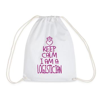 Keep Calm Logistiker cool Logistiker Geschenk - Turnbeutel - Weiß - Vorne