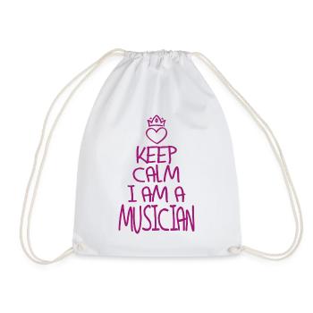 Keep Calm Musiker cool Musiker Geschenk - Turnbeutel - Weiß - Vorne