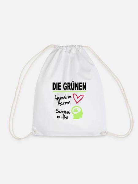 Politik Die Grünen Sprüche Scheisse Hirn - Turnbeutel - Weiß