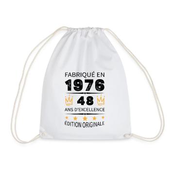 Baujahr 1976 Jahrgang 1976 48 Jahre Jubiläum - Turnbeutel - Weiß - Vorne