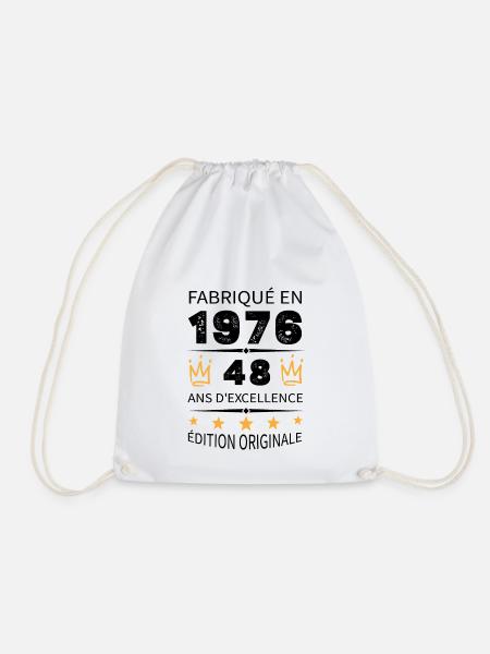 Baujahr 1976 Jahrgang 1976 48 Jahre Jubiläum - Turnbeutel - Weiß