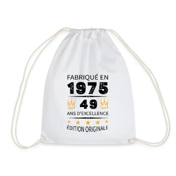 Fabriqué En 1975 Né En 1975 49 Ans Anniversaire - Sac de sport léger - blanc - Devant