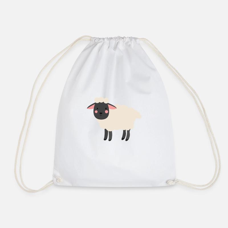 sheep - Drawstring Bag - white