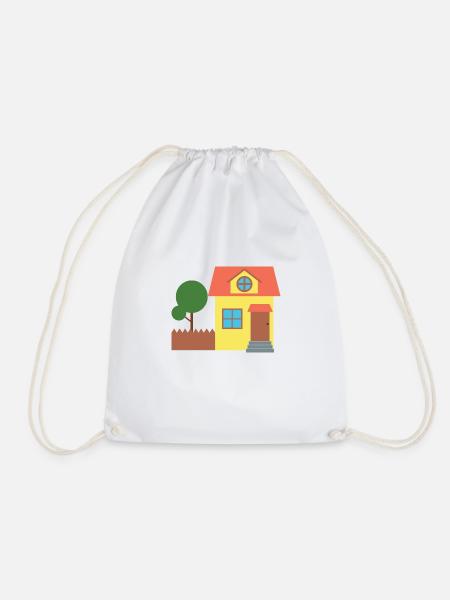 House - Drawstring Bag - white