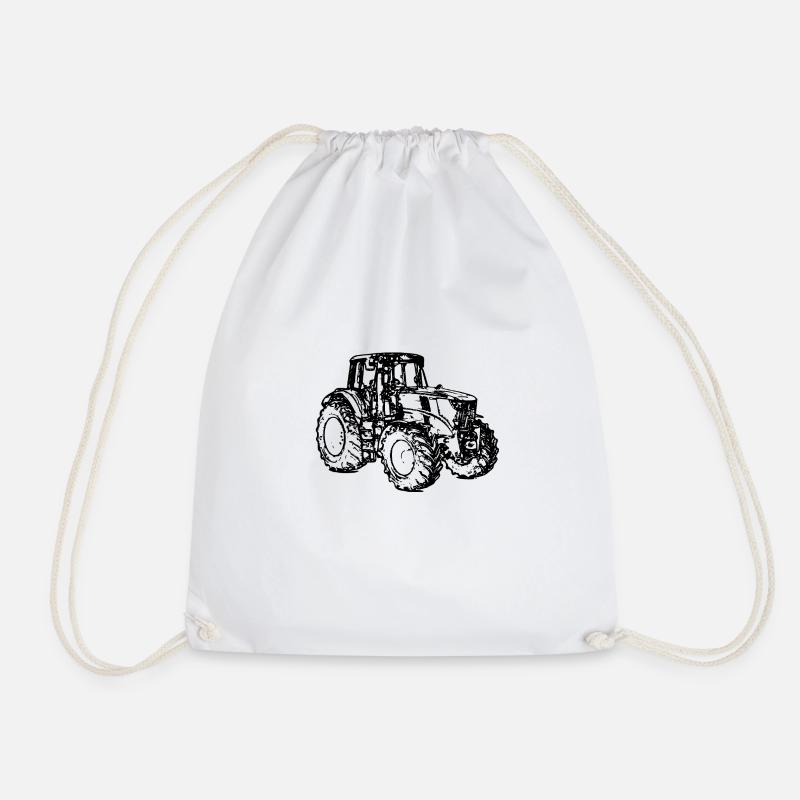 Tractor Bauer Trecker tracteur tractor - Drawstring Bag - white